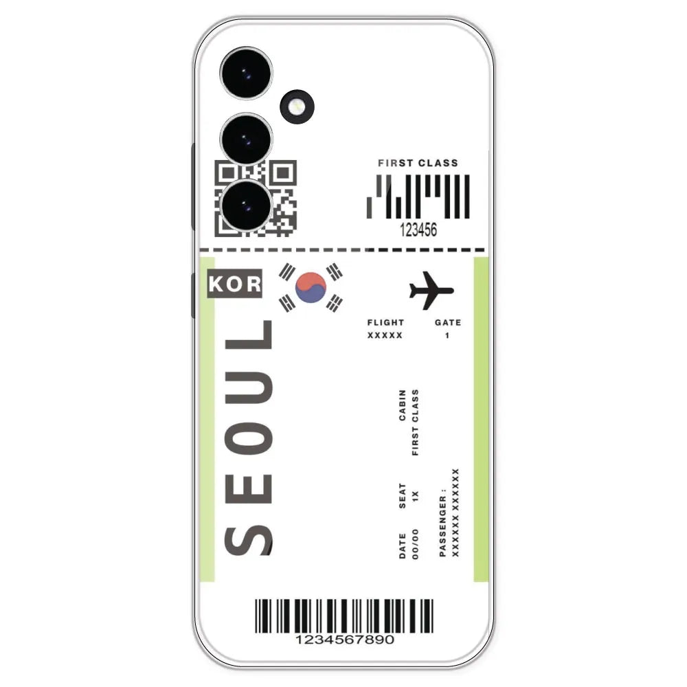 Seoul Ticket - Clear Printed Silicone Case For Samsung Galaxy S23 FE