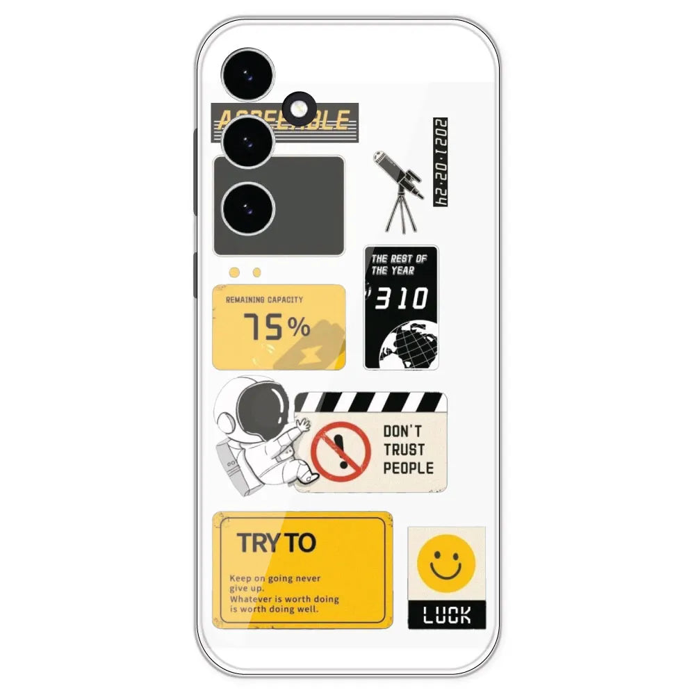 Space - Clear Printed Silicone Case For Samsung Galaxy S23 FE