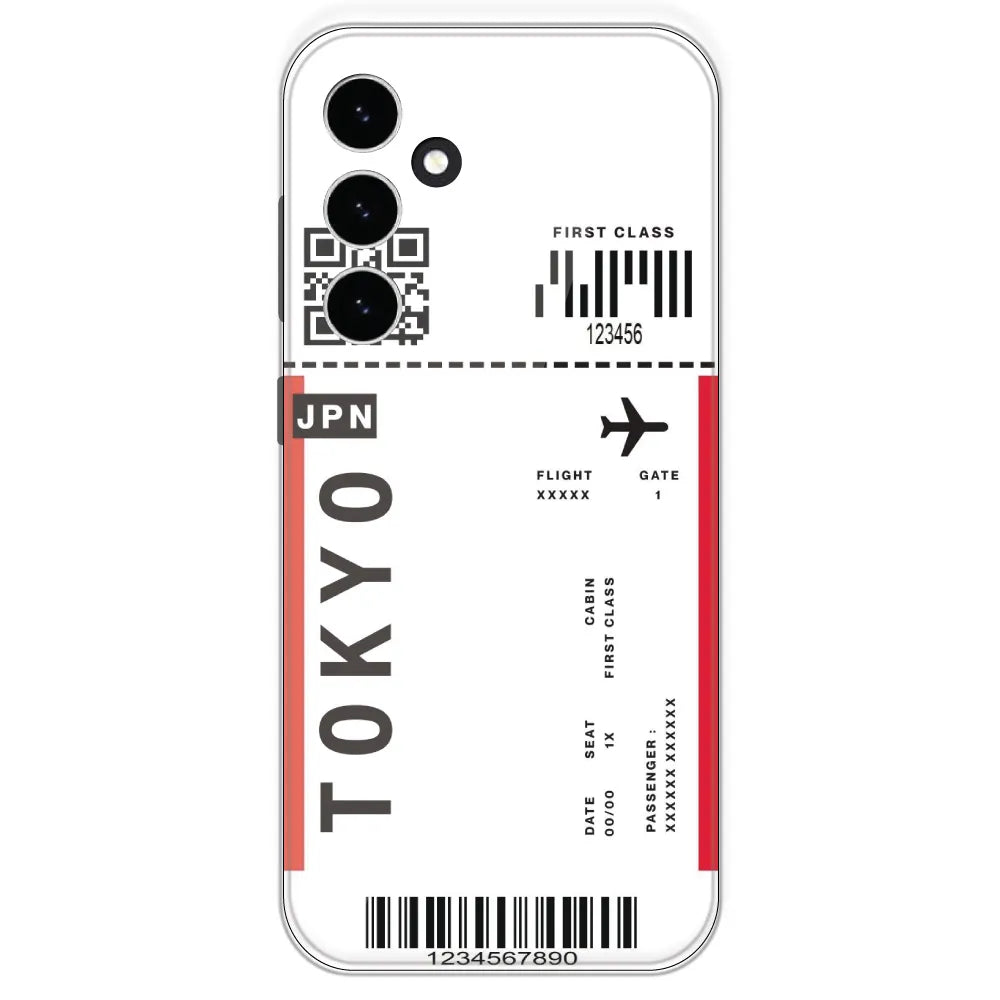 Tokyo Ticket - Clear Printed Silicone Case For Samsung Galaxy S23 FE