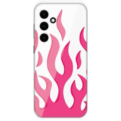 Pink Flames - Clear Printed Silicone Case For Samsung Galaxy S23 FE