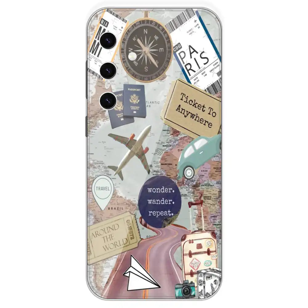 Travel Collage - Printed Silicone Case For Samsung Galaxy S23 Plus