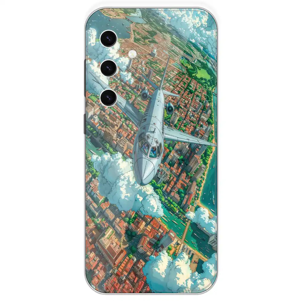 Flying Over City - Printed Silicone Case For Samsung Galaxy S23 Plus