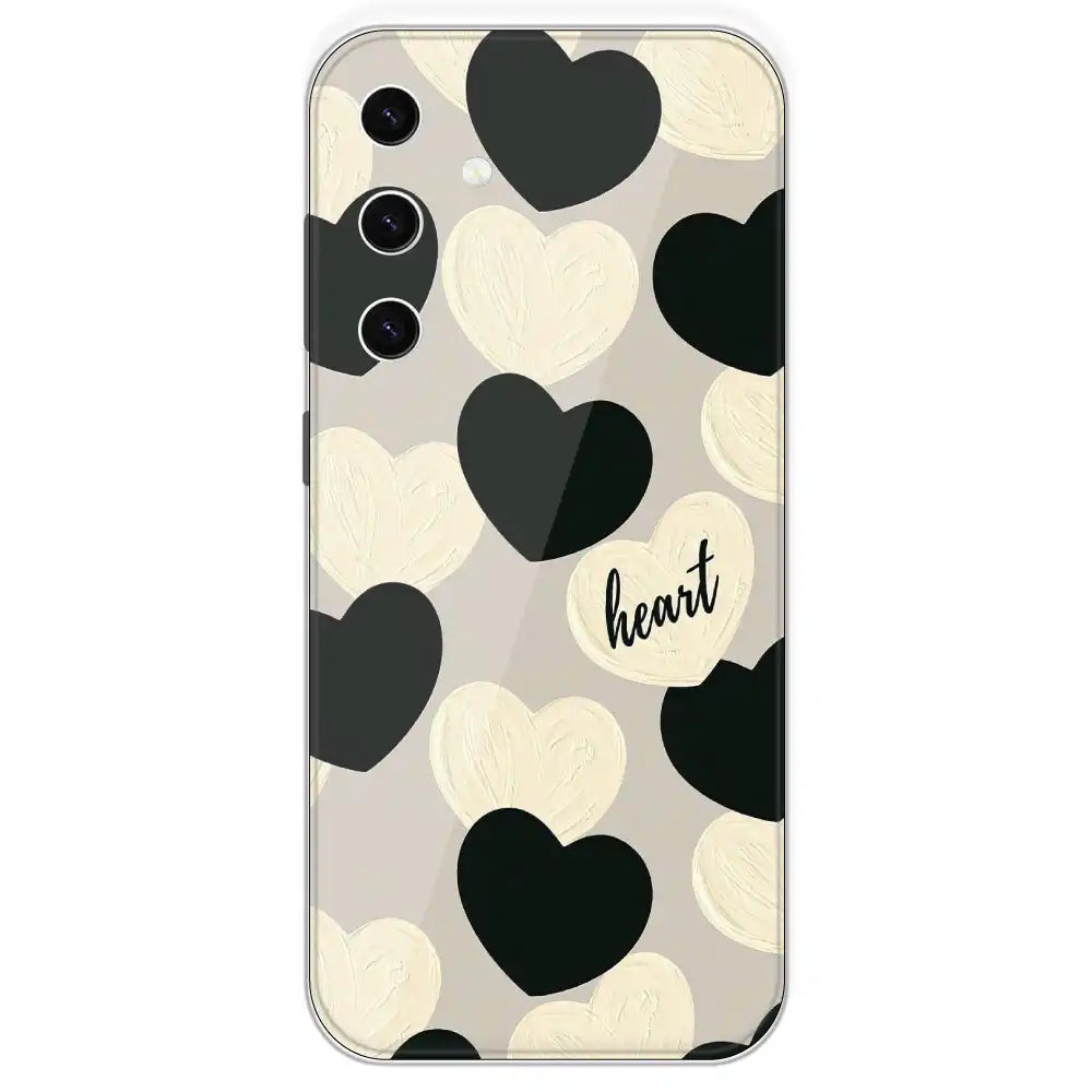 Black And White Heart - Printed Silicone Case For Samsung Galaxy S3 Plus