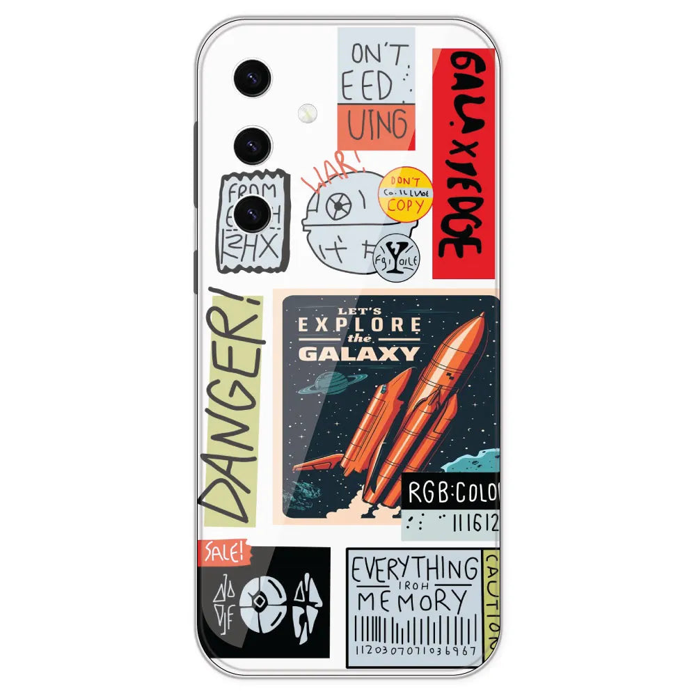 Galaxy - Clear Printed Silicone Case For Samsung Galaxy S23 Plus