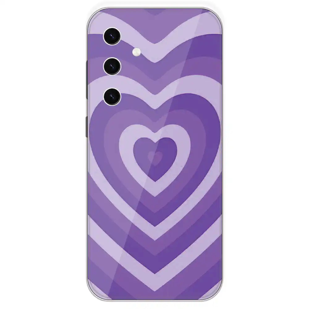 Purple Hearts - Printed Silicone Case For Samsung Galaxy S23 Plus