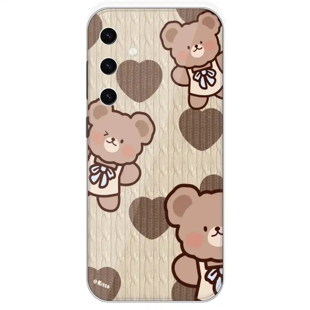 Teddy Heart - Printed Silicone Case For Samsung Galaxy S23 Plus