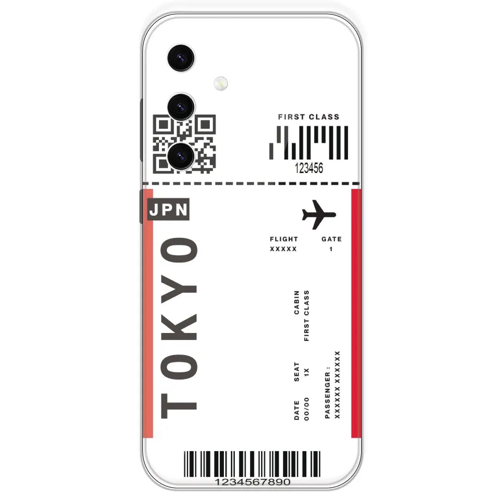 Tokyo Ticket - Clear Printed Silicone Case For Samsung Galaxy S23 Plus