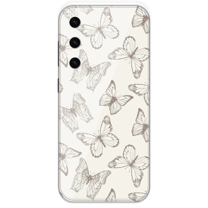 White Butterflies - Printed Silicone Case For Samsung Galaxy S23 Plus