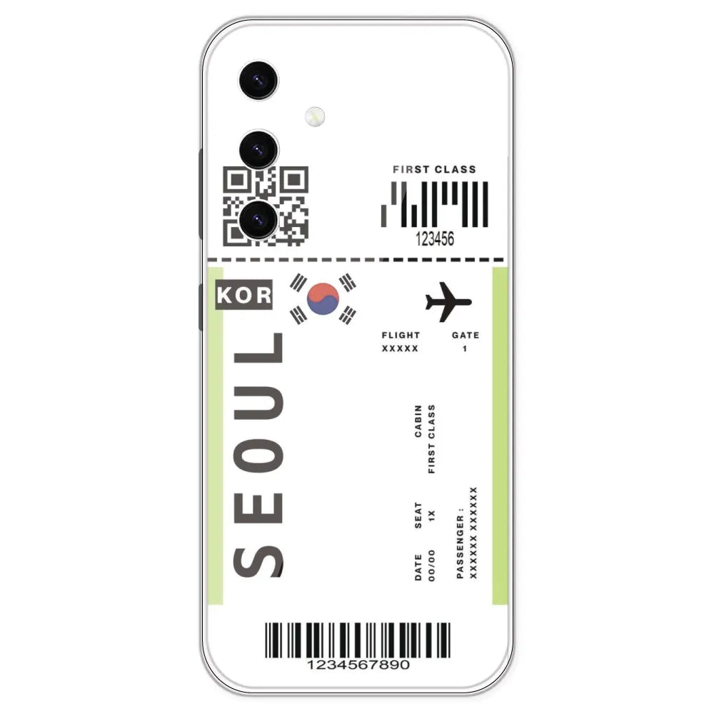 Seoul Ticket - Clear Printed Silicone Case For Samsung Galaxy S23 Plus