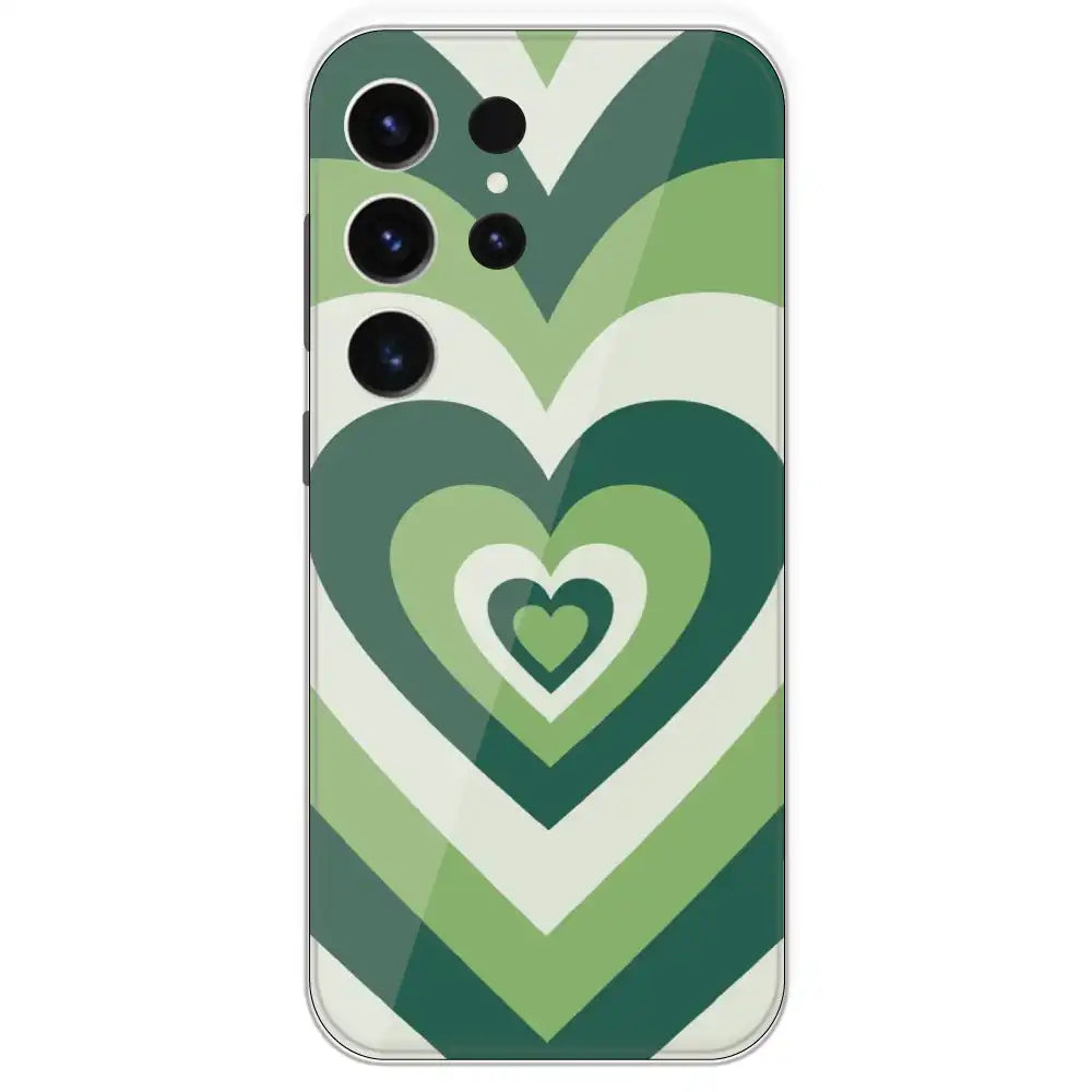 Dark Green Hearts - Printed Silicone Case For Samsung Galaxy S23 Ultra