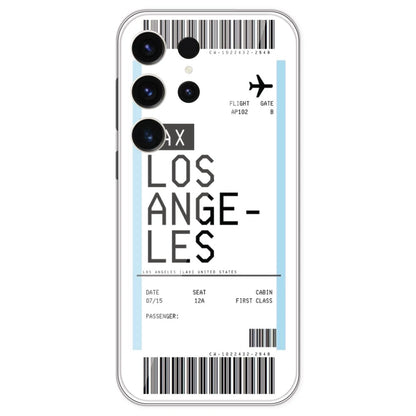 Los Angeles Ticket - Clear Printed Silicone Case For Samsung Galaxy S23 Ultra