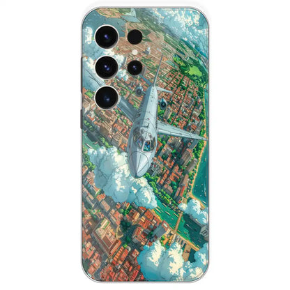 Flying Over City - Printed Silicone Case For Samsung Galaxy S23 Ultra
