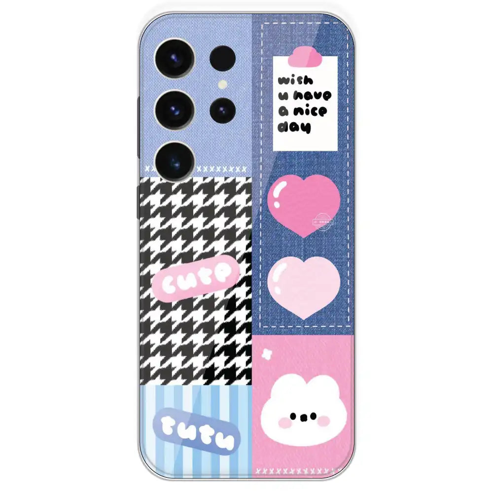 Cute Pink Bear Collage - Printed Silicone Case For Samsung Galaxy S23 Ultra