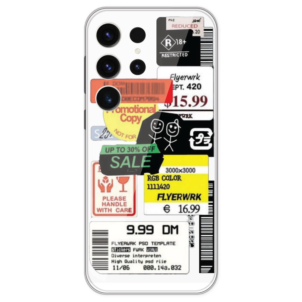 Sales - Clear Printed Silicone Case For Samsung Galaxy S23 Ultra
