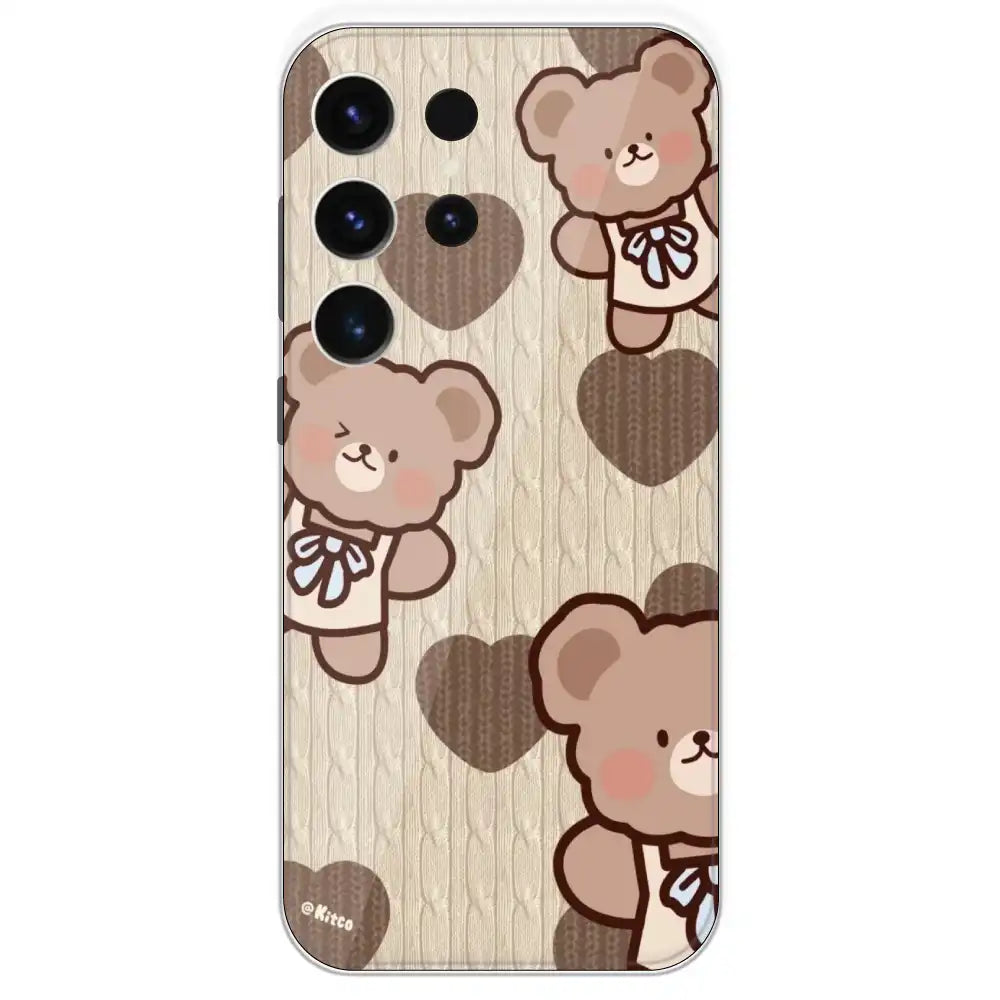 Teddy Heart - Printed Silicone Case For Samsung Galaxy S23 Ultra