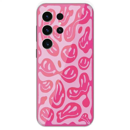 Pink Smilies - Printed Silicone Case For Samsung Galaxy S23 Ultra
