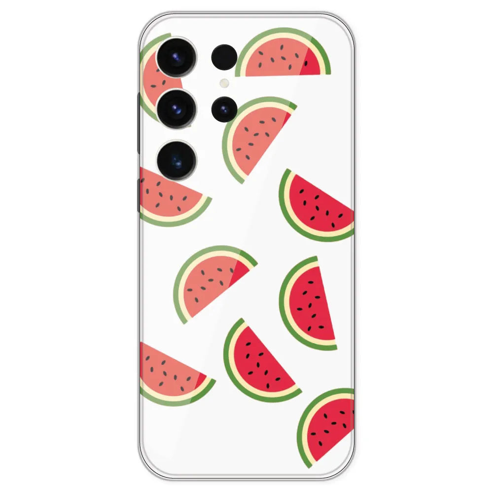 Watermelons - Clear Printed Silicone Case For Samsung Galaxy S23 Ultra
