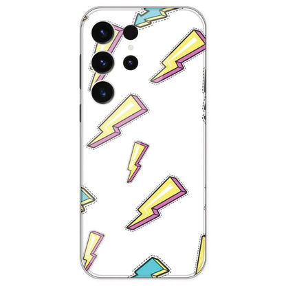 Lighting Bolts - Clear Printed Silicone Case For Samsung Galaxy S23 Ultra