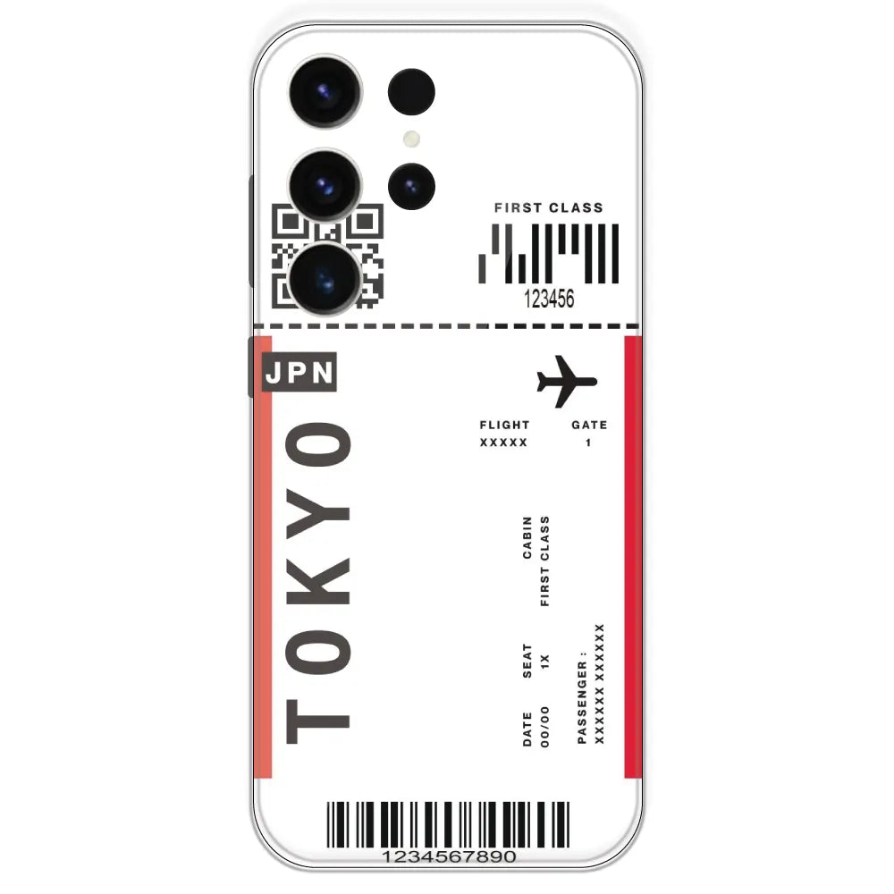 Tokyo Ticket - Clear Printed Silicone Case For Samsung Galaxy S23 Ultra