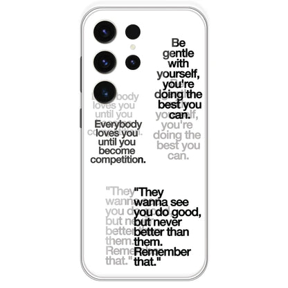 Motivational Quotes - Clear Printed Silicone Case For Samsung Galaxy S23 Ultra