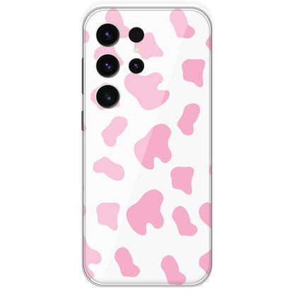 Pink Cow Print - Clear Printed Silicone Case For Samsung Galaxy S23 Ultra