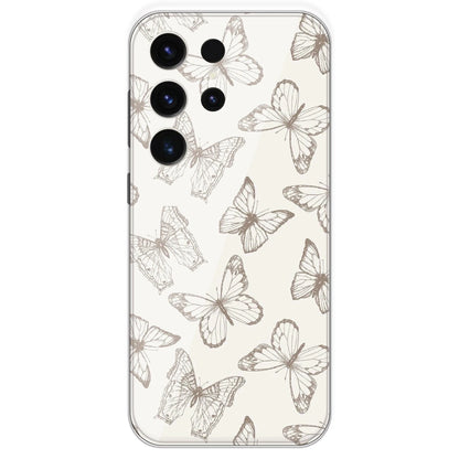 White Butterflies - Printed Silicone Case For Samsung Galaxy S23 Ultra