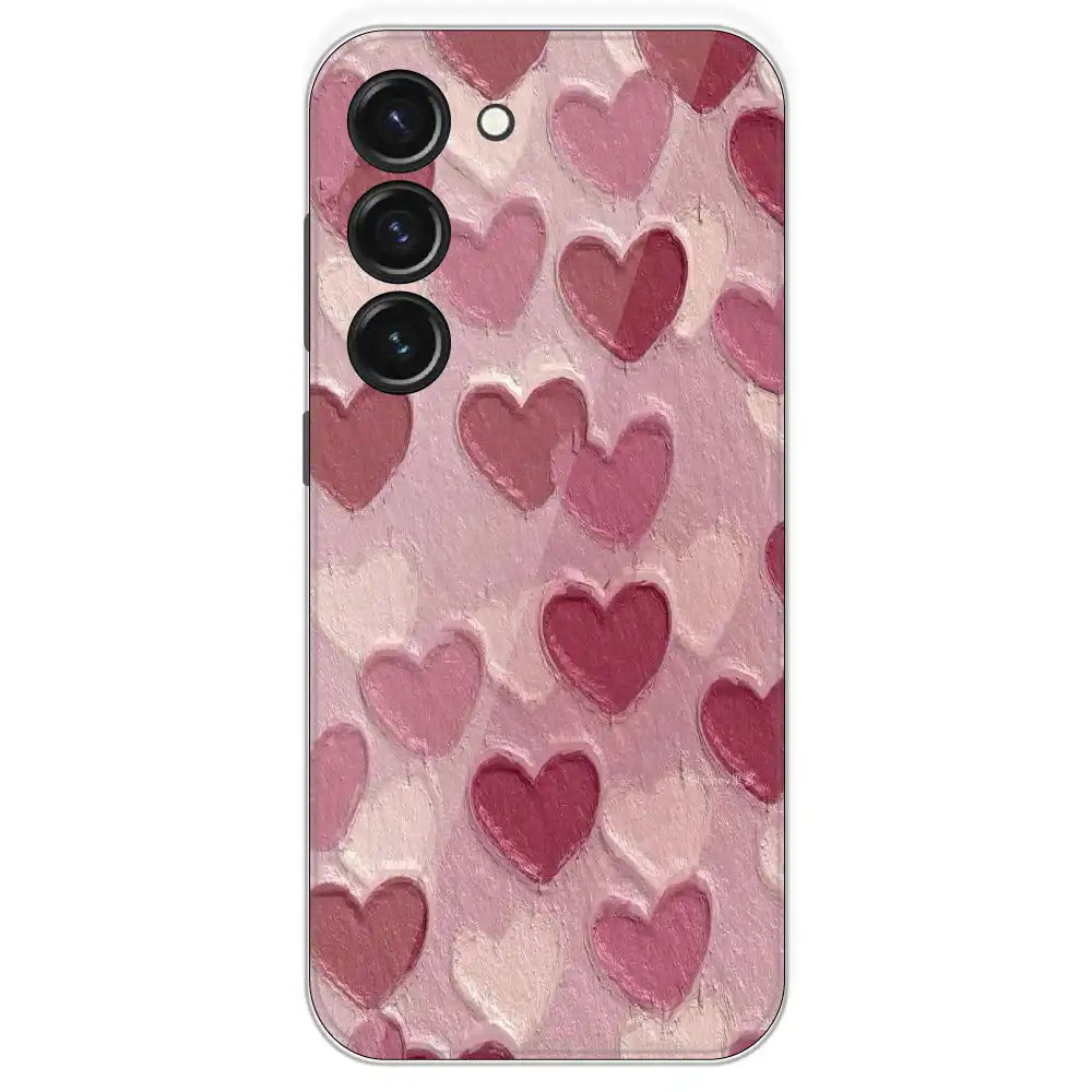 Pastel Hearts Love - Printed Silicone Case For Samsung Galaxy S23