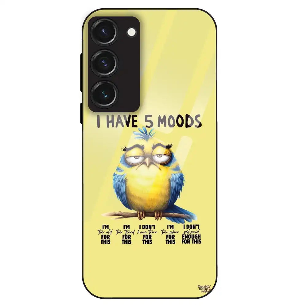 5 Moods Owl - Glass Case For Samsung Galaxy S23