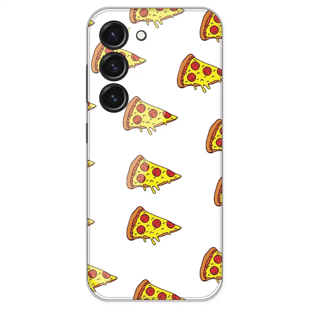 Pizza - Clear Printed Silicone Case For Samsung Galaxy S23