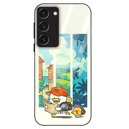 Cute Duck Adventure - Glass Case For Samsung Galaxy S23
