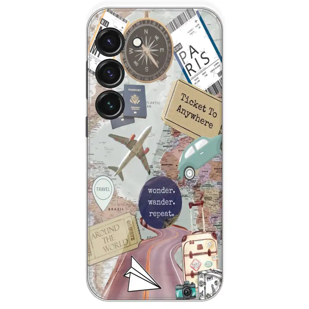 Travel Collage - Printed Silicone Case For Samsung Galaxy S23