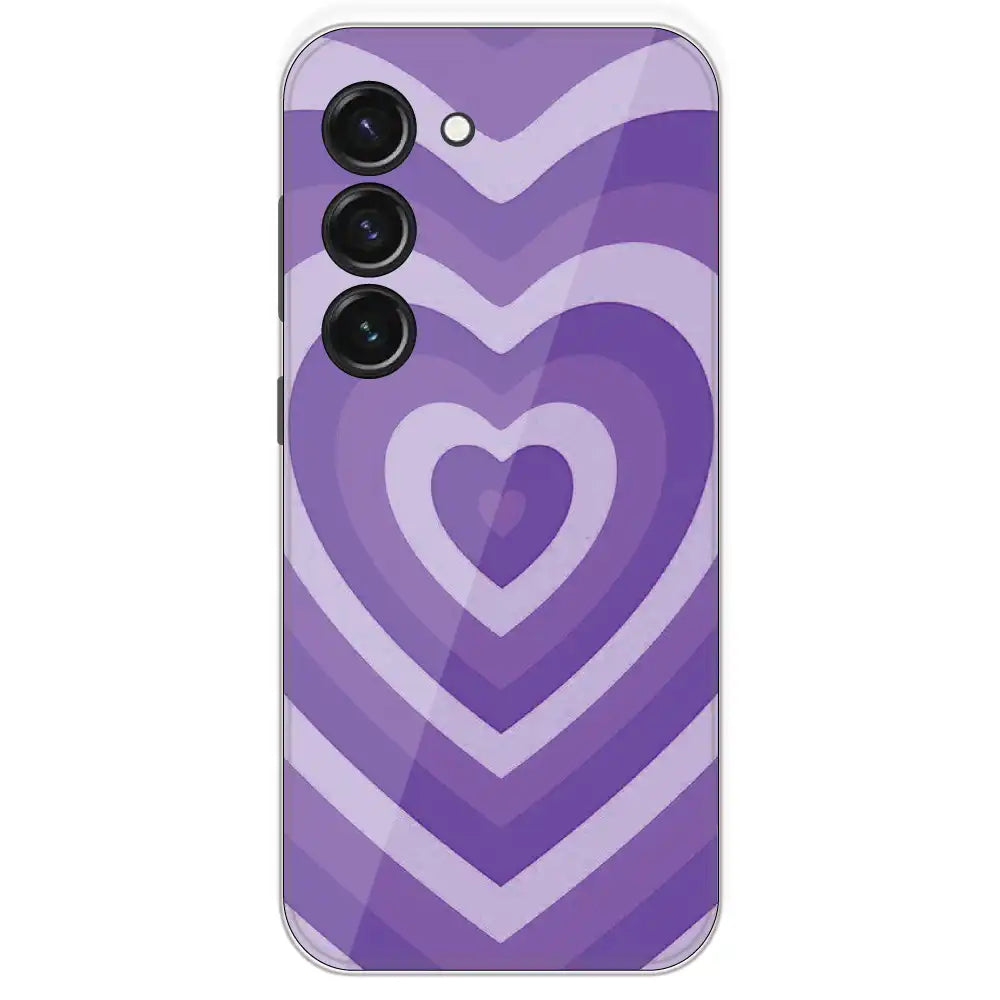 Purple Hearts - Printed Silicone Case For Samsung Galaxy S23