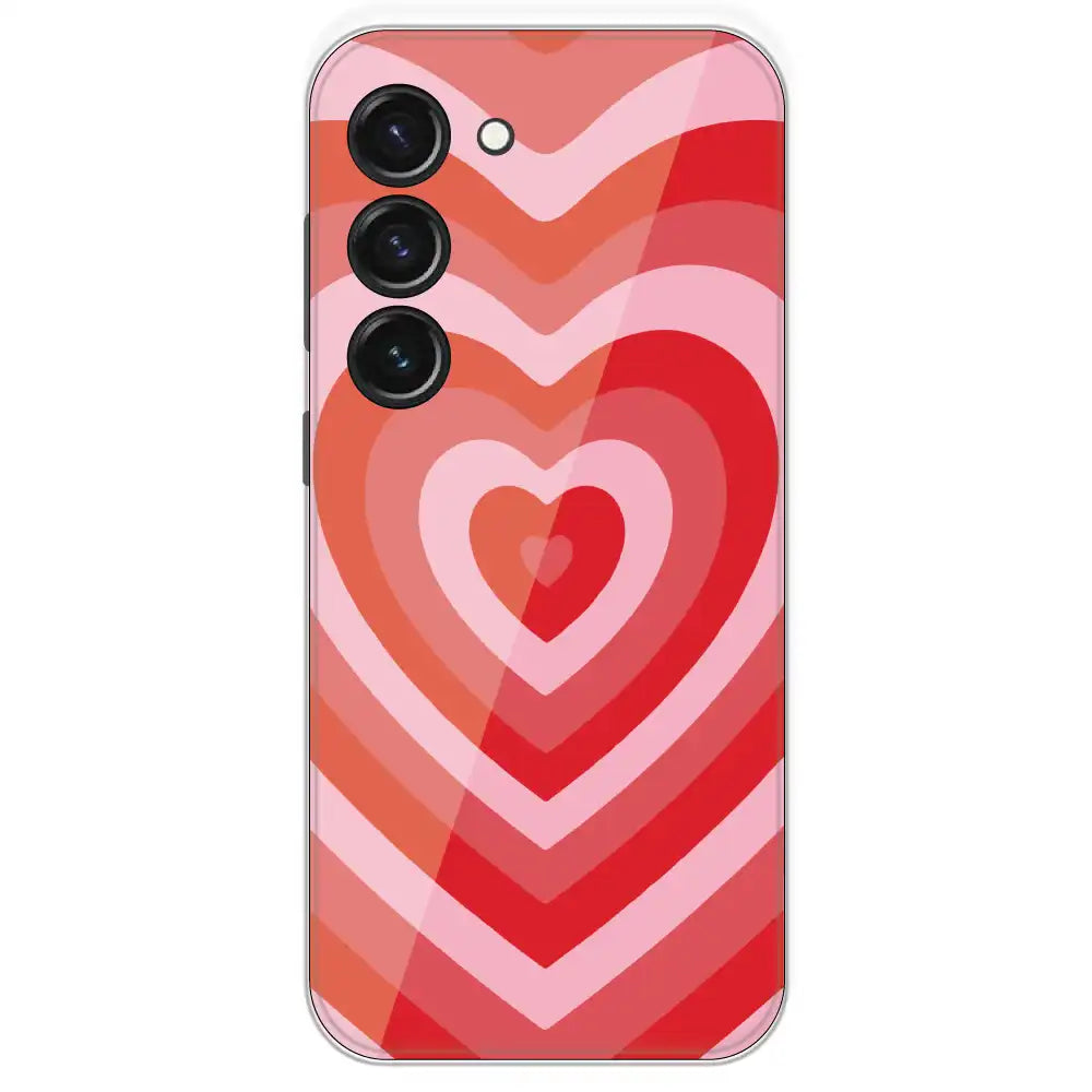 Red Hearts - Printed Silicone Case For Samsung Galaxy S23