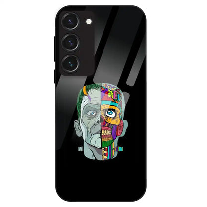 Half Skull Pop Art - Glass Case For Samsung Galaxy S23