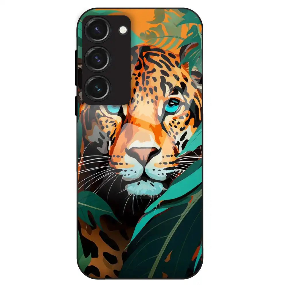 Leopard Jungle Art - Glass Case For Samsung Galaxy S23