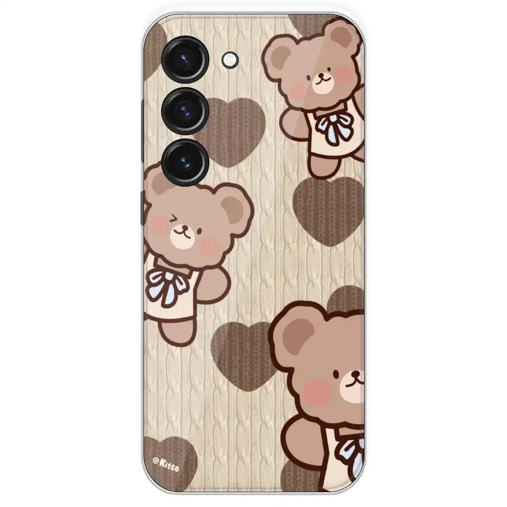 Teddy Heart - Printed Silicone Case For Samsung Galaxy S23