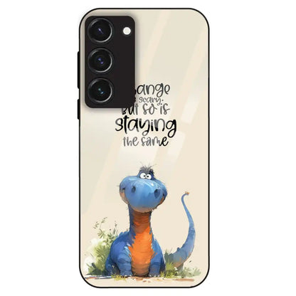 Cute Dinosaur Quote - Glass Case For Samsung Galaxy S23