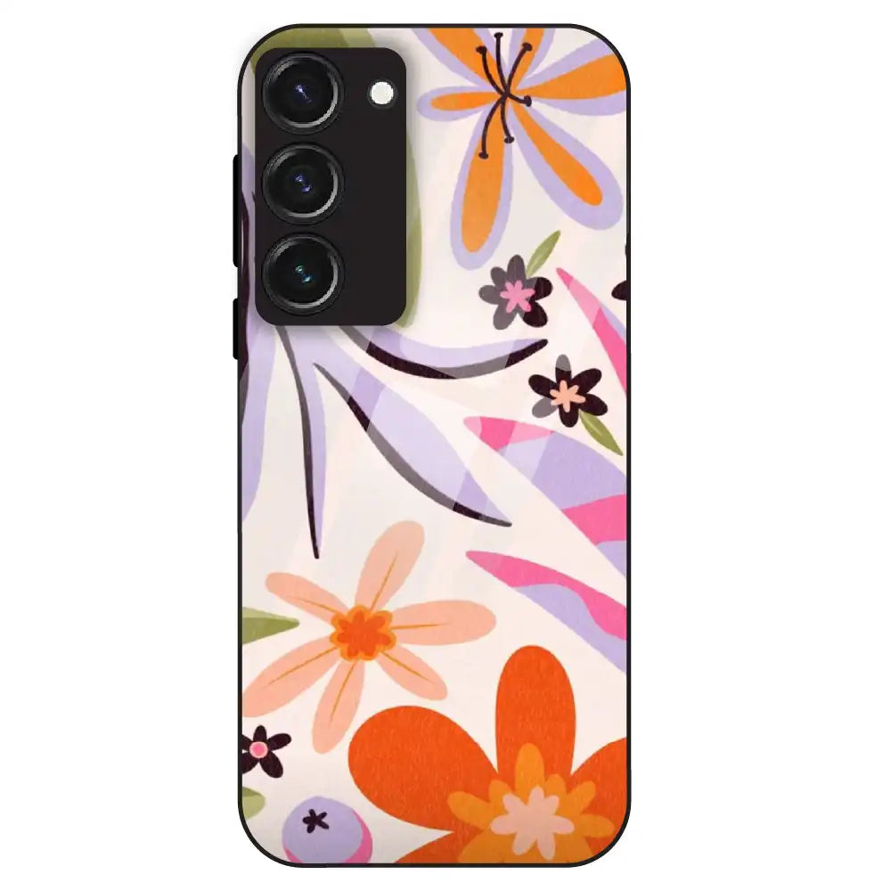 Floral Bliss Aesthetic - Glass Case For Samsung Galaxy S23