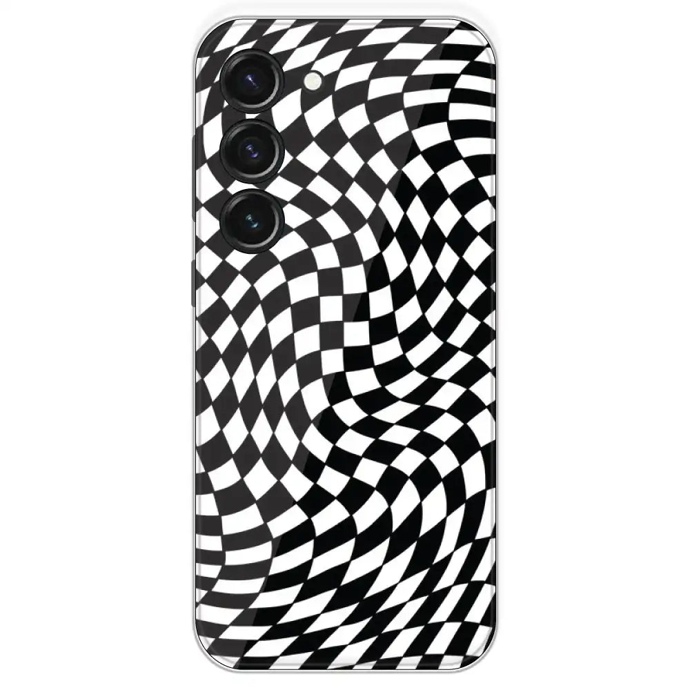 Checks - Printed Silicone Case For Samsung Galaxy S23