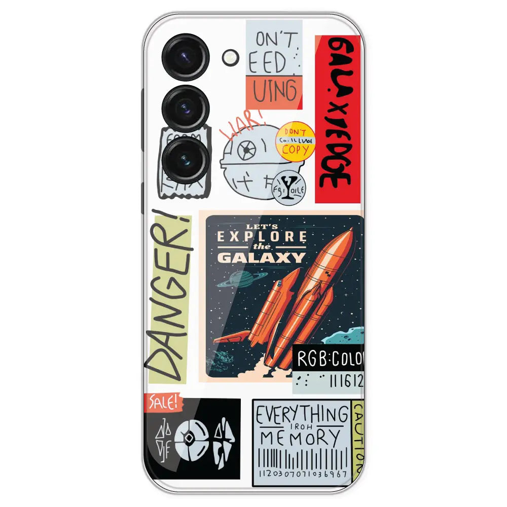 Galaxy - Clear Printed Silicone Case For Samsung Galaxy S23