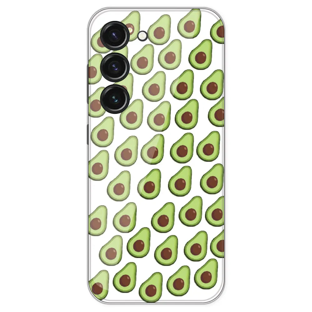 Avocado - Clear Printed Silicone Case For Samsung Galaxy S23