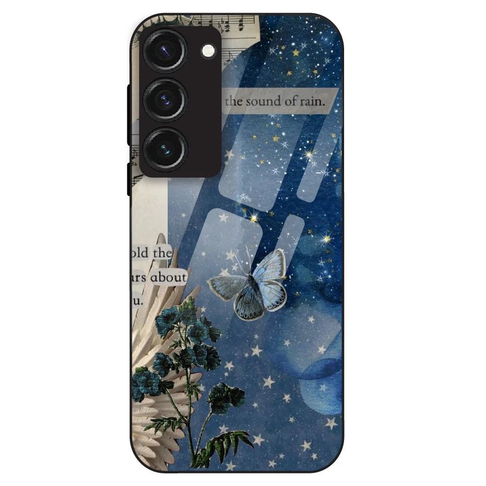 Midnight Butterfly Aesthetic - Glass Case For Samsung Galaxy S23