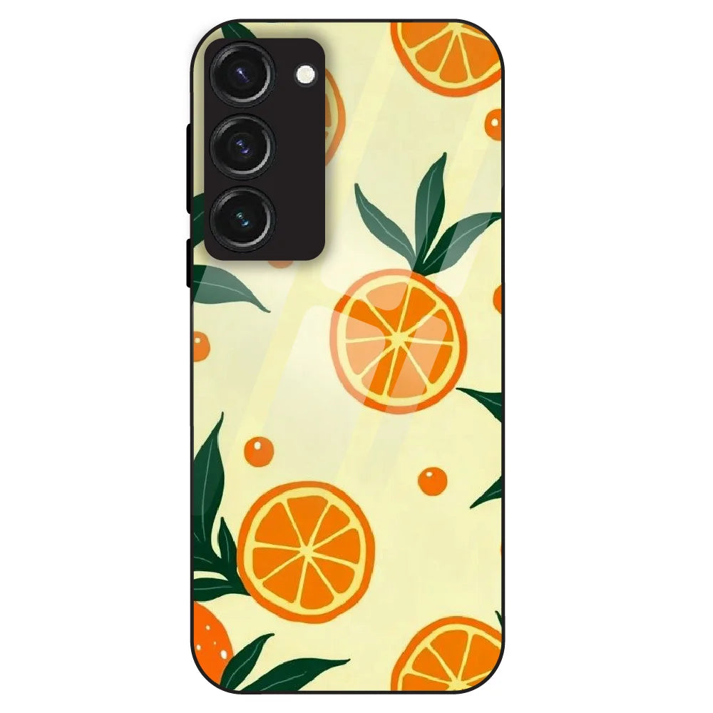 Citrus Orange Fresh - Glass Case For Samsung Galaxy S23