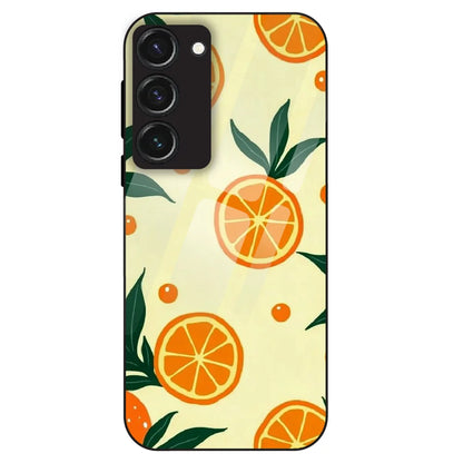 Citrus Orange Fresh - Glass Case For Samsung Galaxy S23
