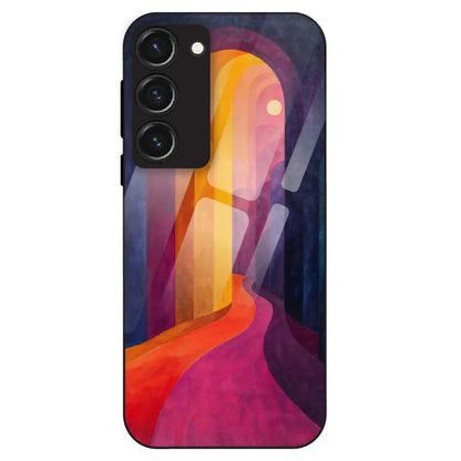 Abstract Sunset Path - Glass Case For Samsung Galaxy S23