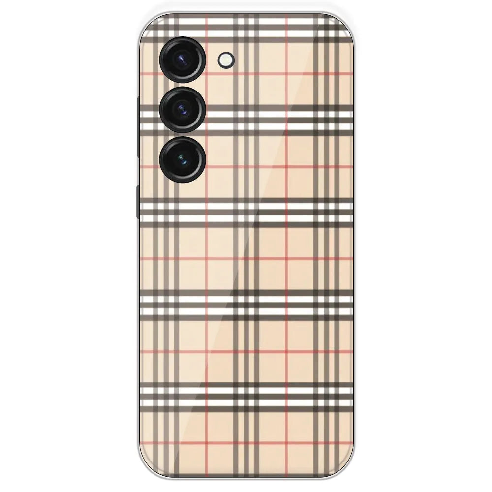 Yellow Checks - Printed Silicone Case For Samsung Galaxy S23