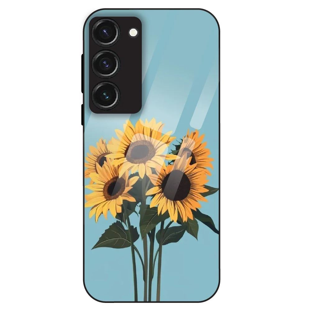 Sunflower Serenity - Glass Case For Samsung Galaxy S23
