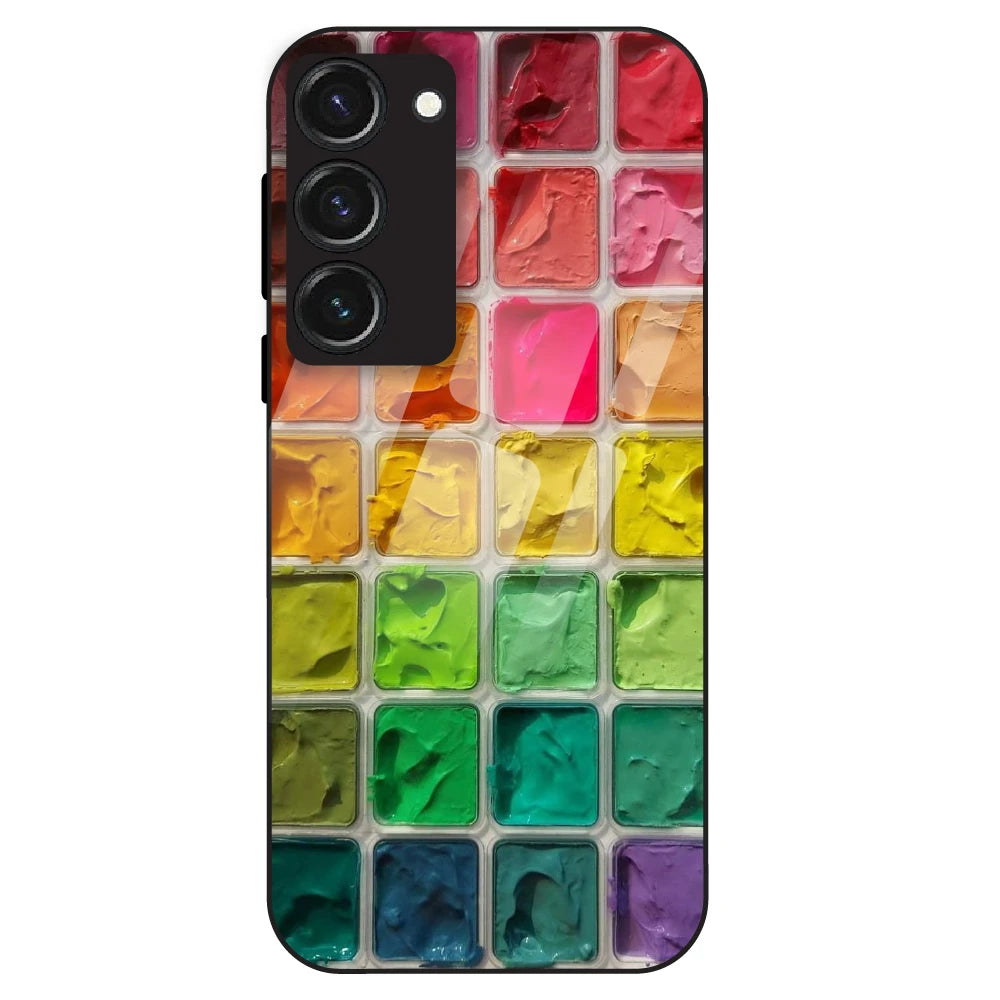 Color Palette Grid Aesthetic - Glass Case For Samsung Galaxy S23