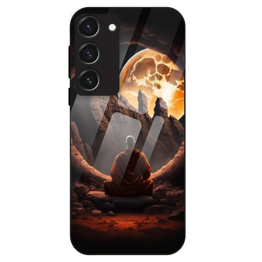 Meditating Monk - Glass Case For Samsung Galaxy S23