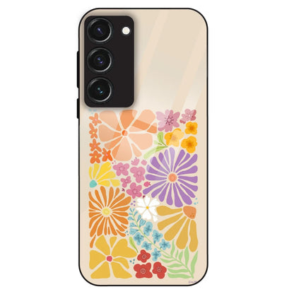 Colorful Floral - Glass Case For Samsung Galaxy S23